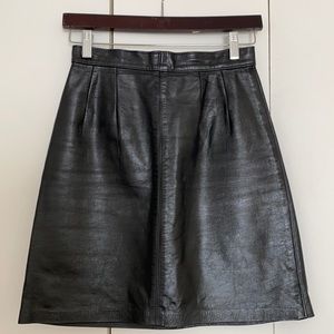 vintage black leather skirt